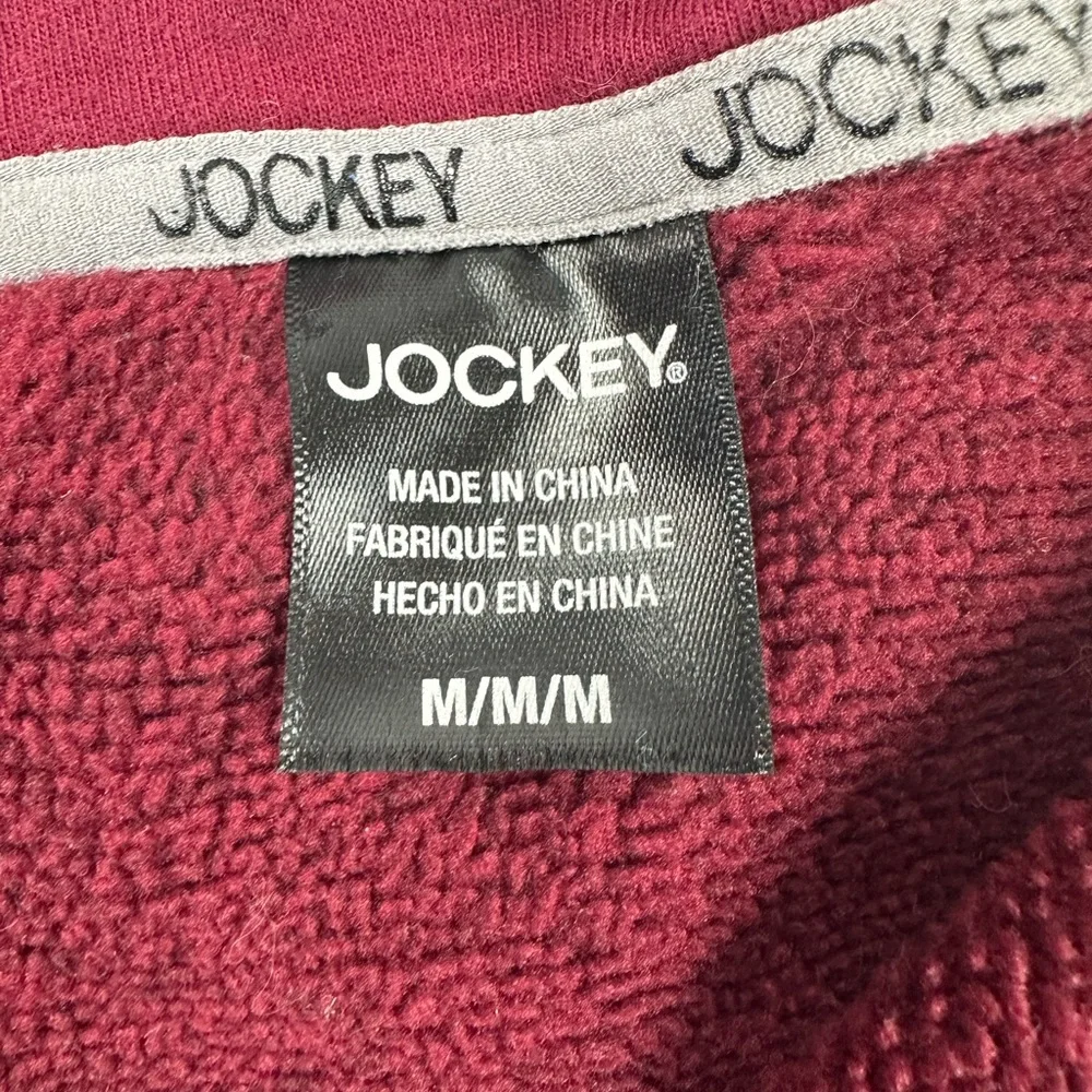 Jockey Mens Medium Red Quarter-Zip Pullover Fleece Sweater Casual Outdoor